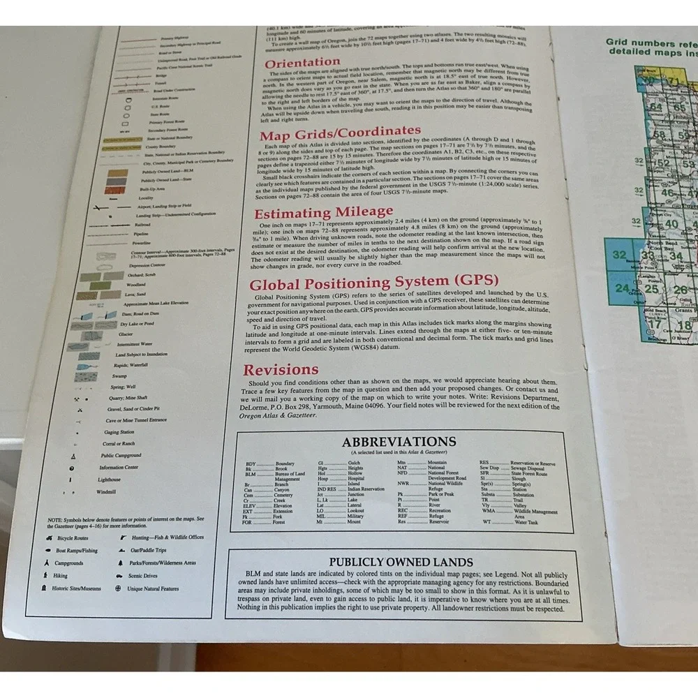 Oregon Atlas & Gazetteer Topo Maps of the Entire State by DeLorme VG 3rd Edition
